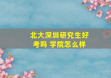 北大深圳研究生好考吗 学院怎么样